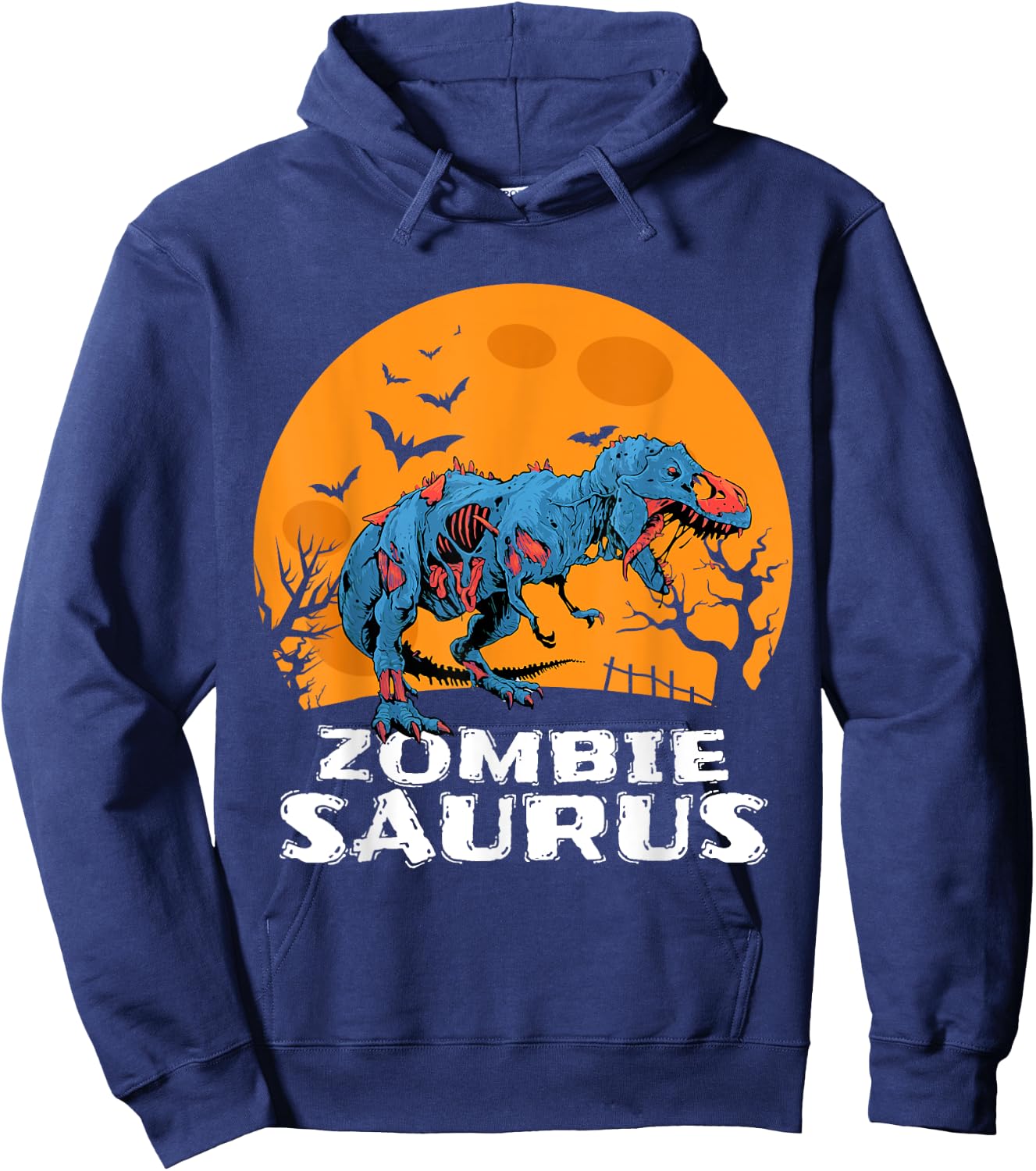 Halloween Zombie T rex Dinosaur Costume Gift Boys Girls Kids Hoodie - Hoodie | Navy