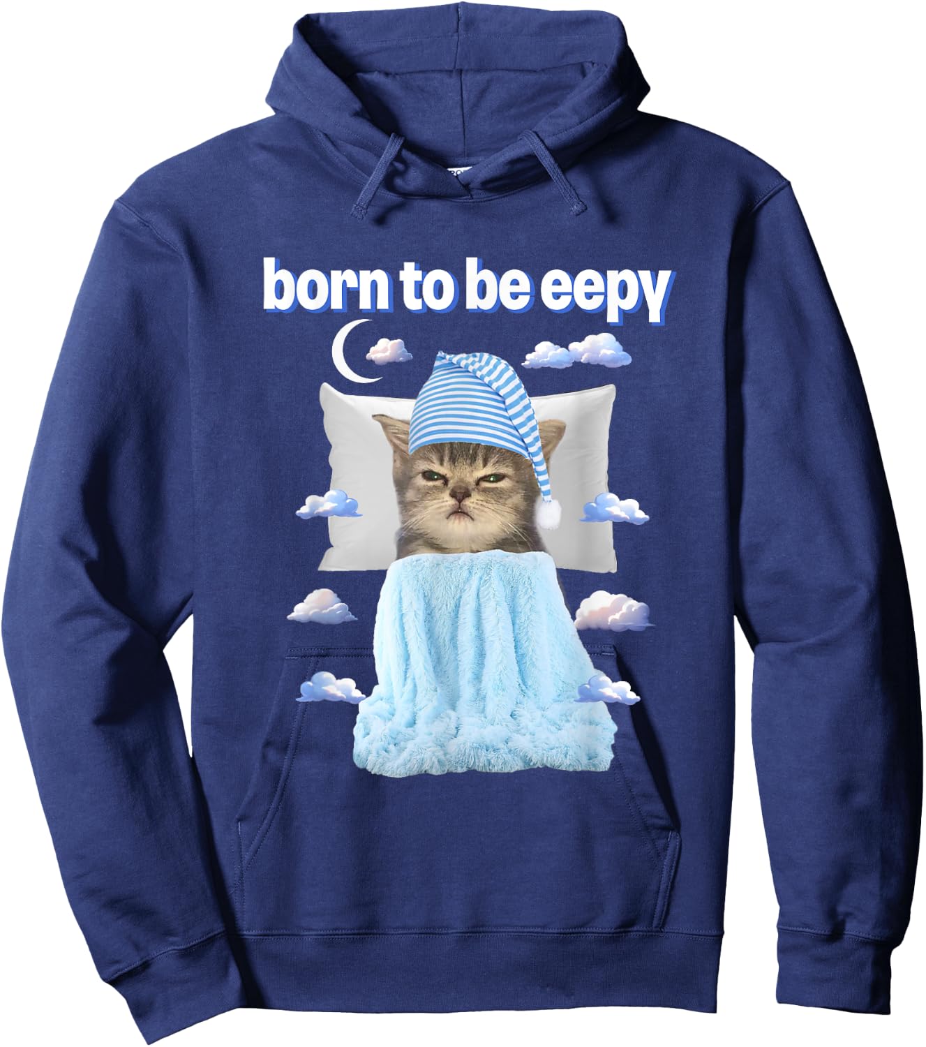 Cat Meme Lover Born To Be Eepy Bedtime Lover Women Hoodie - Hoodie | Navy