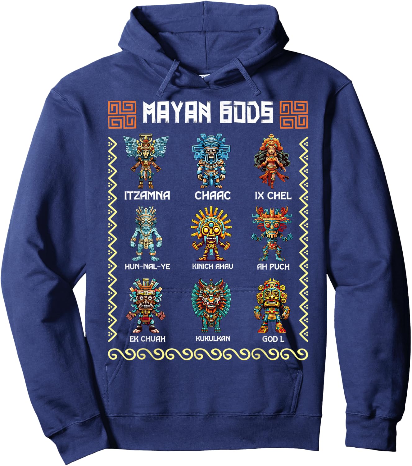 Ancient Mayan Gods Aztec Civilization Mythology Deities Hoodie - Hoodie | Navy