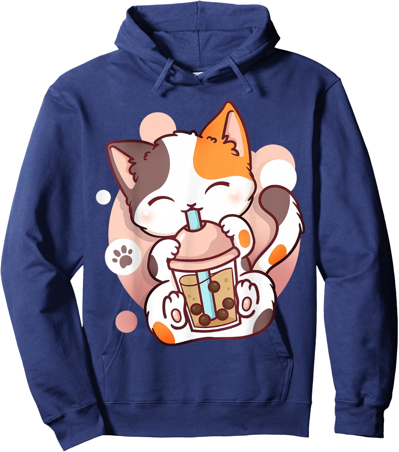 Cat Boba Tea Bubble Tea Anime Kawaii Neko Small Hoodie - Hoodie | Navy