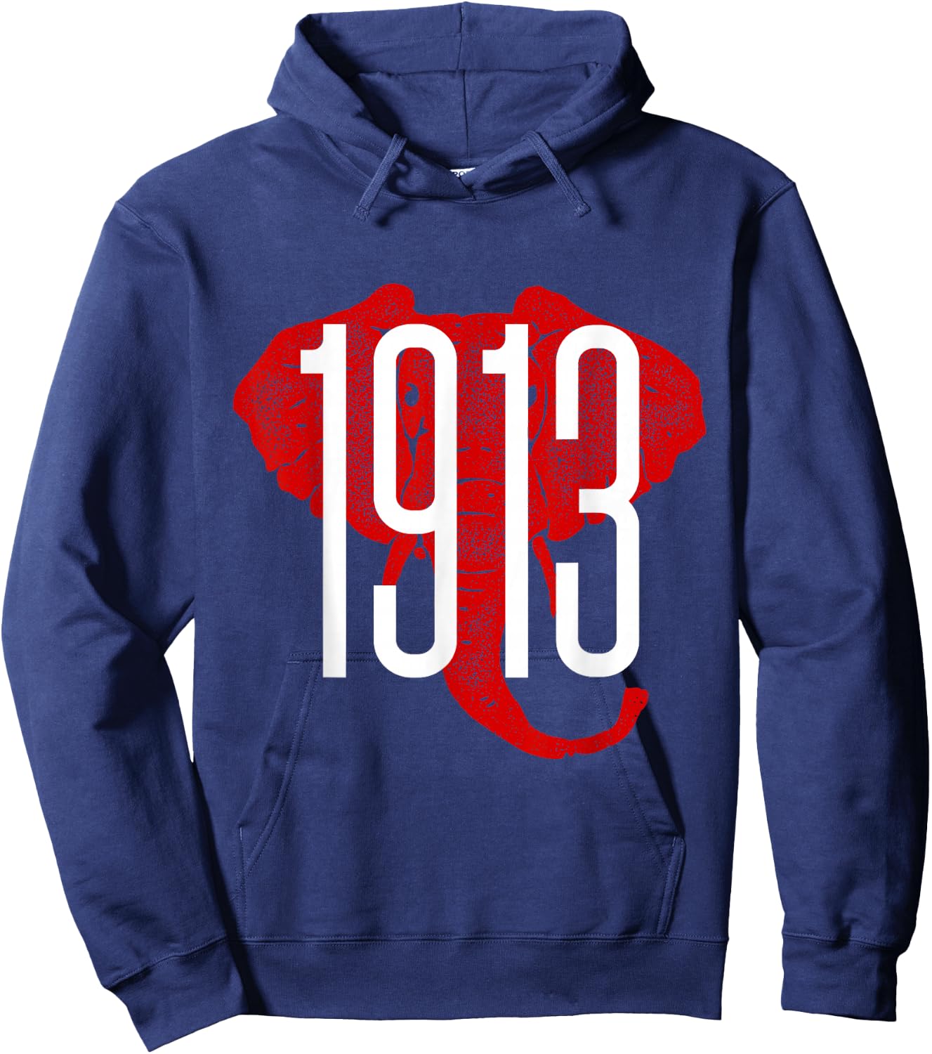 GGT 1913 Bold Elephant Background College Hoodie - Hoodie | Navy