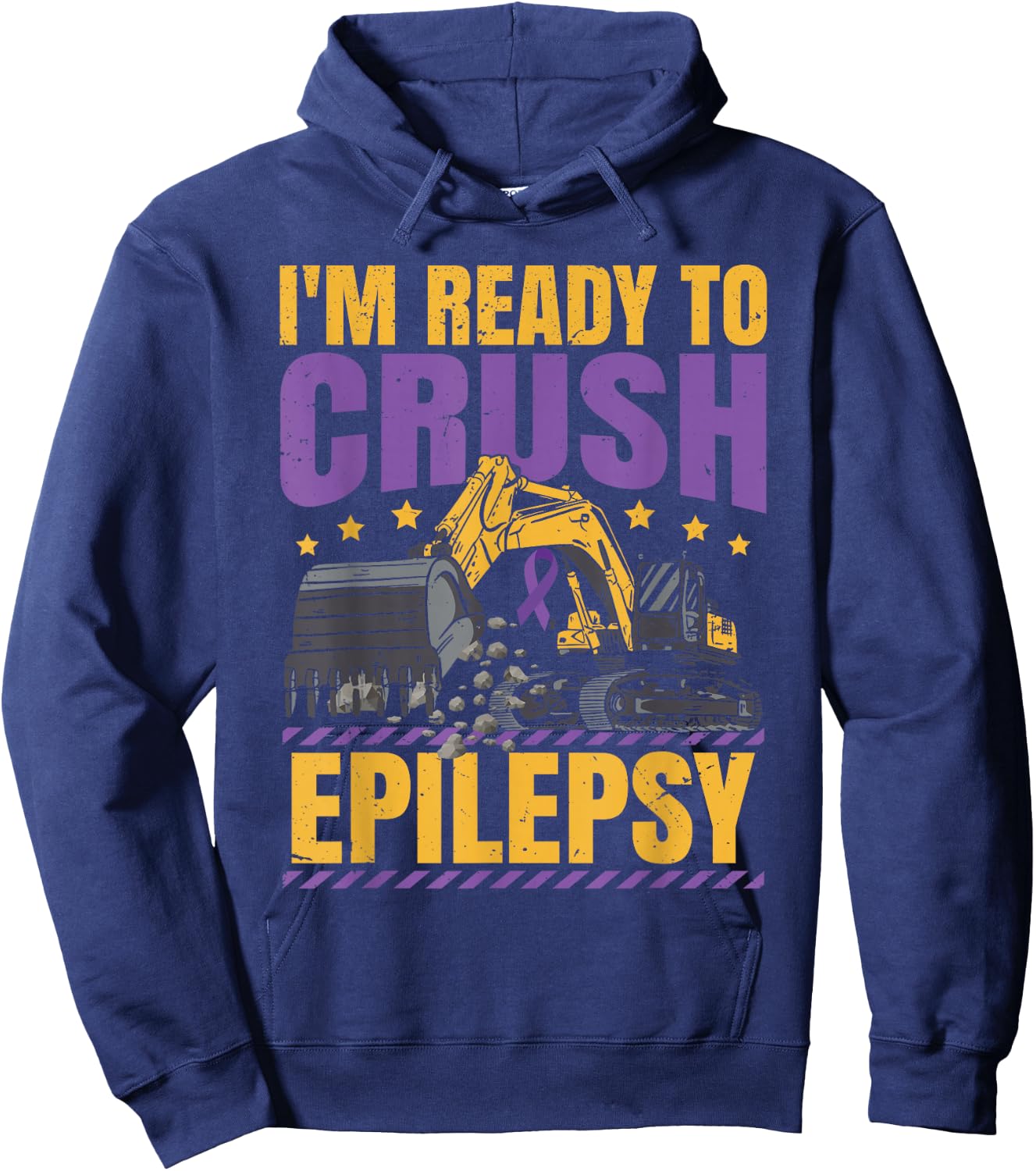 Epilepsy Awareness Kids Epilepsy I'm Ready To Crush Epilepsy Hoodie - Hoodie | Navy