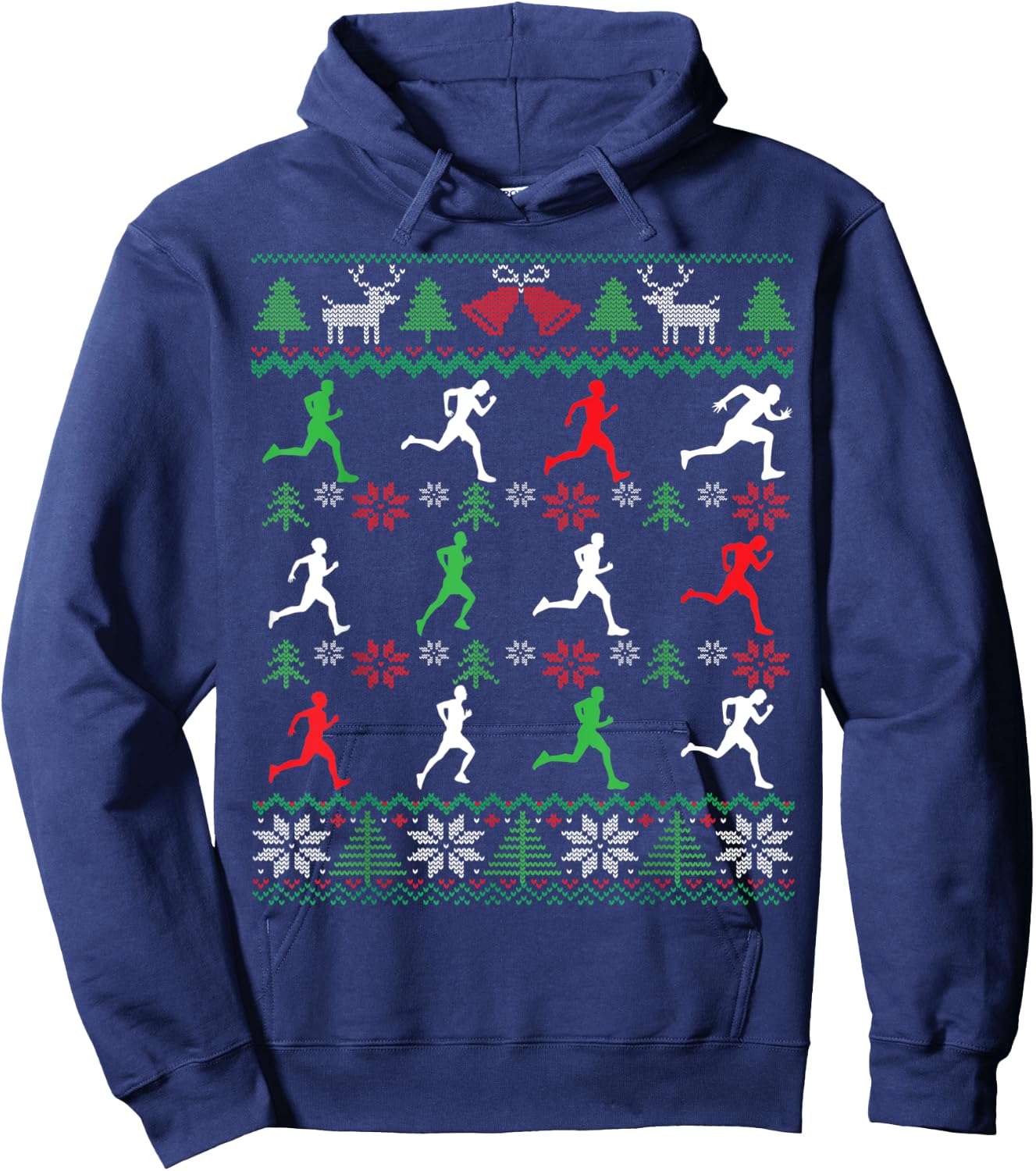 Running Ugly Christmas Hoodie - Hoodie | Navy