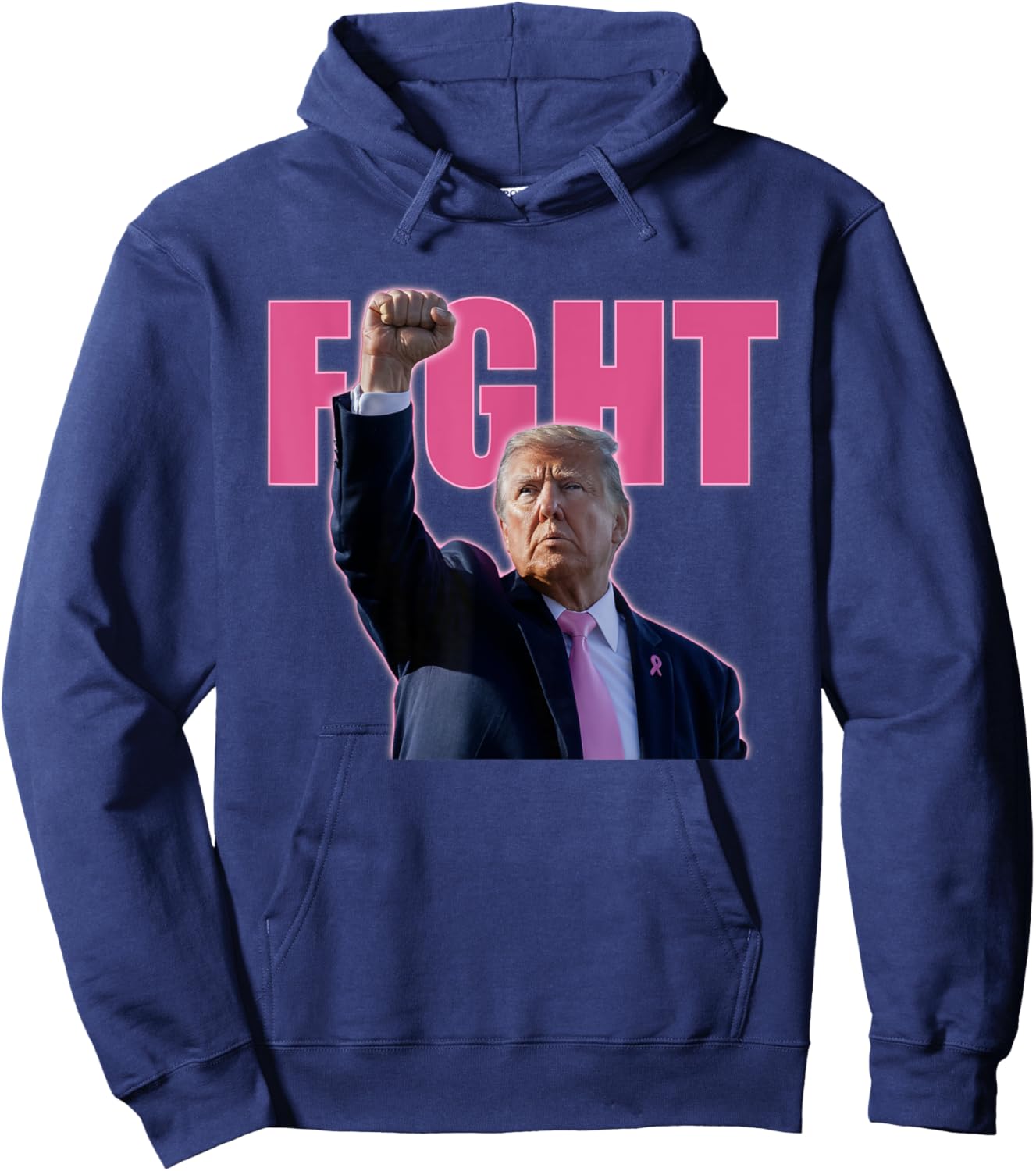 Trump Breast Cancer Awareness Survivor Fighter Hoodie - Hoodie | Navy