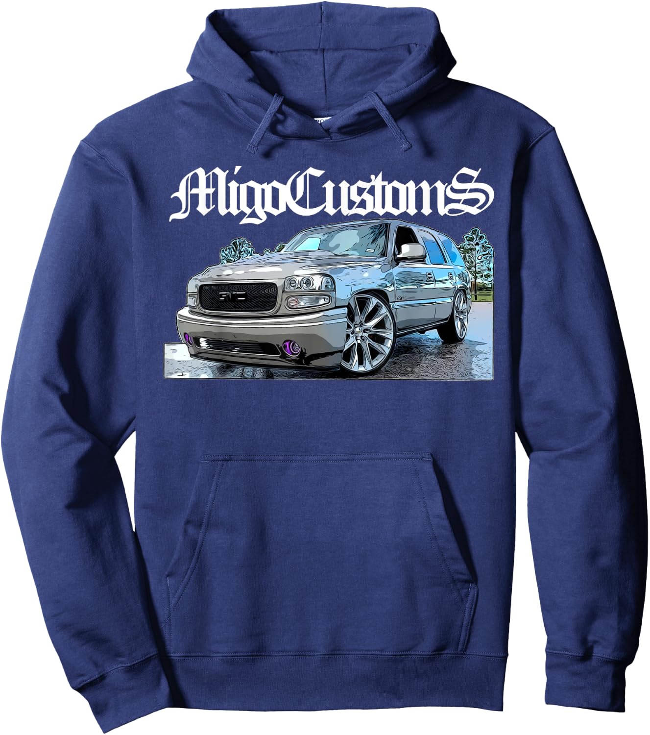 Custom Lowered Yukon, Tahoe SUV Trucks Hoodie - Hoodie | Navy
