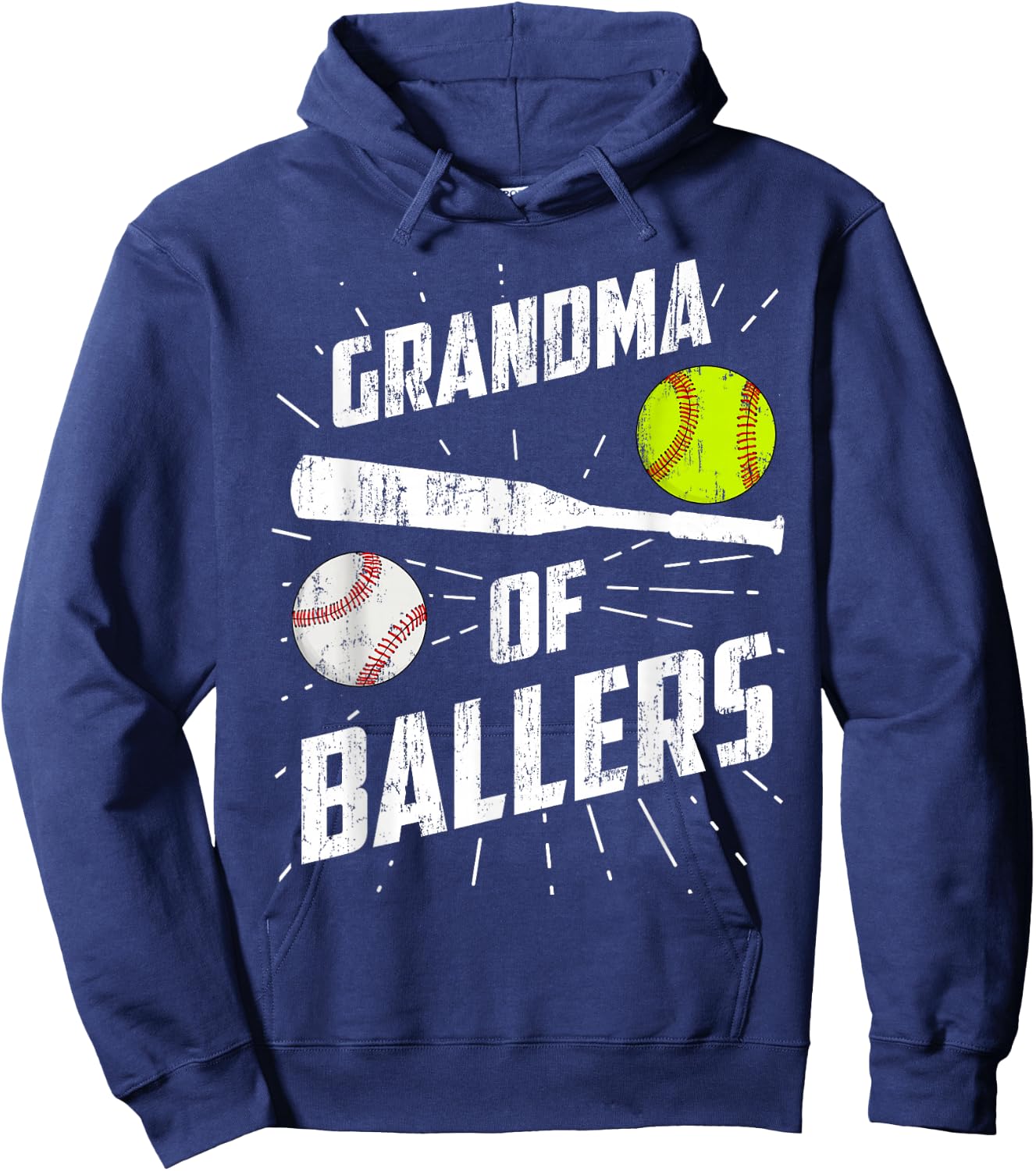 Grandma Of Ballers Funny Baseball Softball Mothers Day Gift Hoodie - Hoodie | Navy