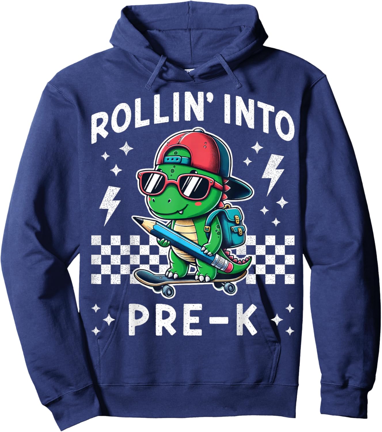 Rollin Into PreK Dinosaur Back to School I’m Ready for Pre K Hoodie - Hoodie | Navy