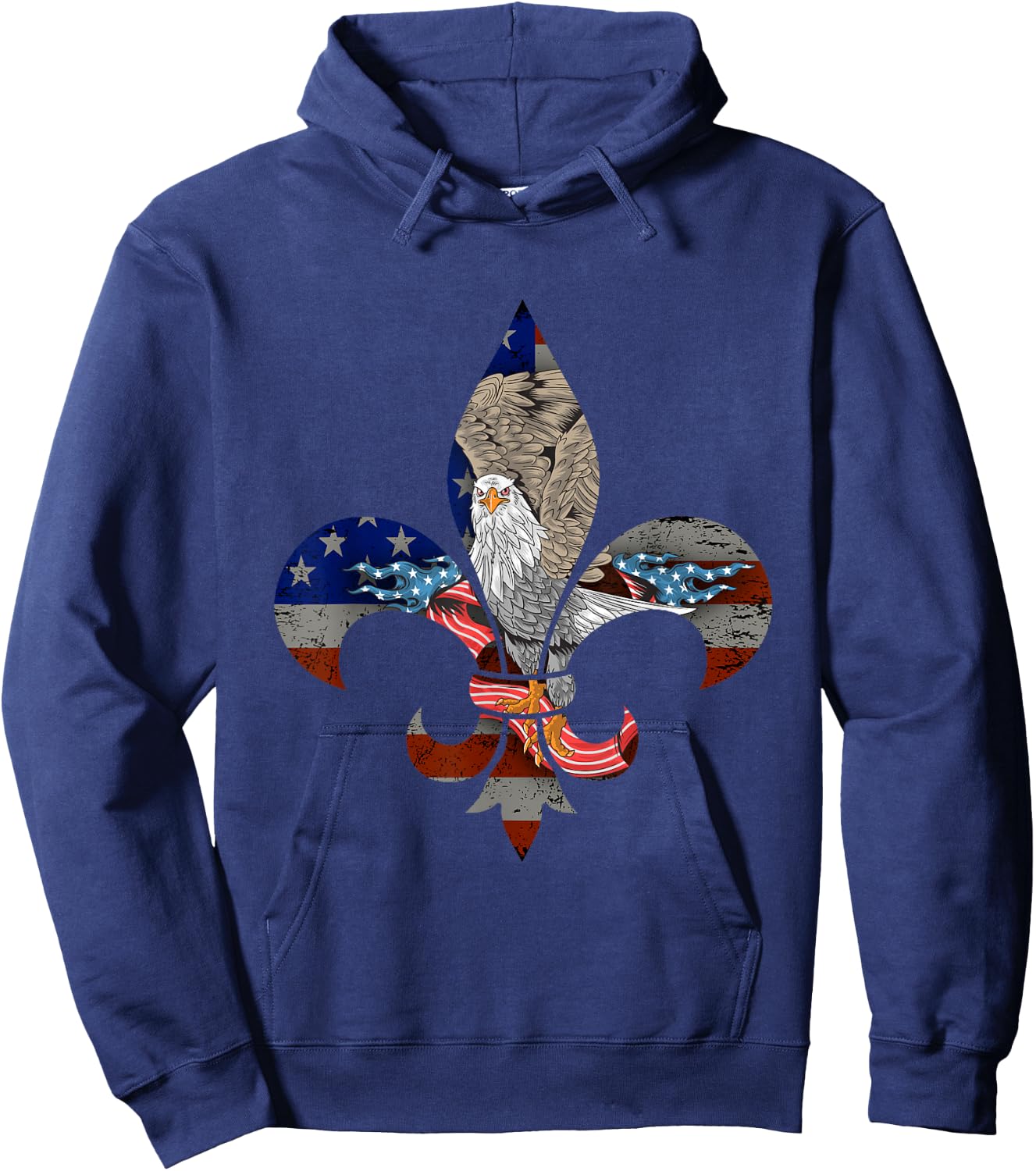 Funny Patriotic Scout Logo Scouting Lover Us Flag Eagle Gift Hoodie - Hoodie | Navy