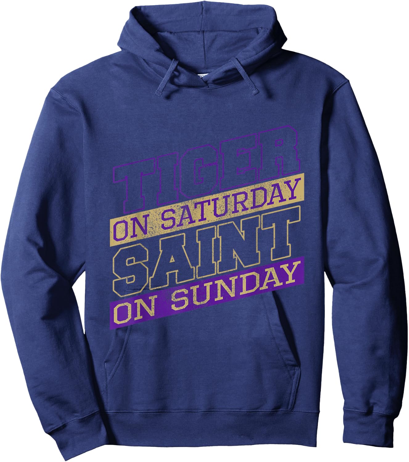 Funny Tiger On Saturday Saint On Sunday Feline Wild Tiger Hoodie - Hoodie | Navy