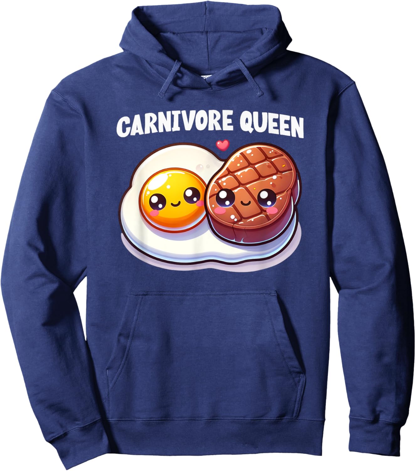 Carnivore Queen Steak Eggs Meat Eater Keto Diet Gym Workout Hoodie - Hoodie | Navy