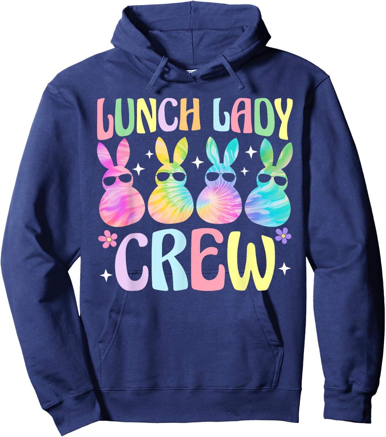 Lunch Lady Crew Cute Bunnies Cafeteria Squad Easter Day Kids Hoodie - Hoodie | Navy