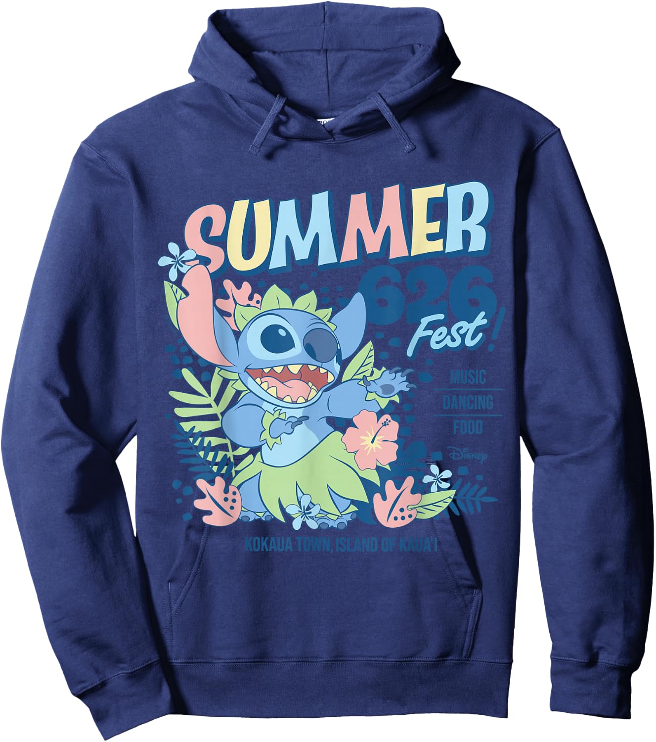 Lilo & Stitch - Summer Fest 626 Kokaua Town Kaua'i Hawaii Hoodie - Hoodie | Navy