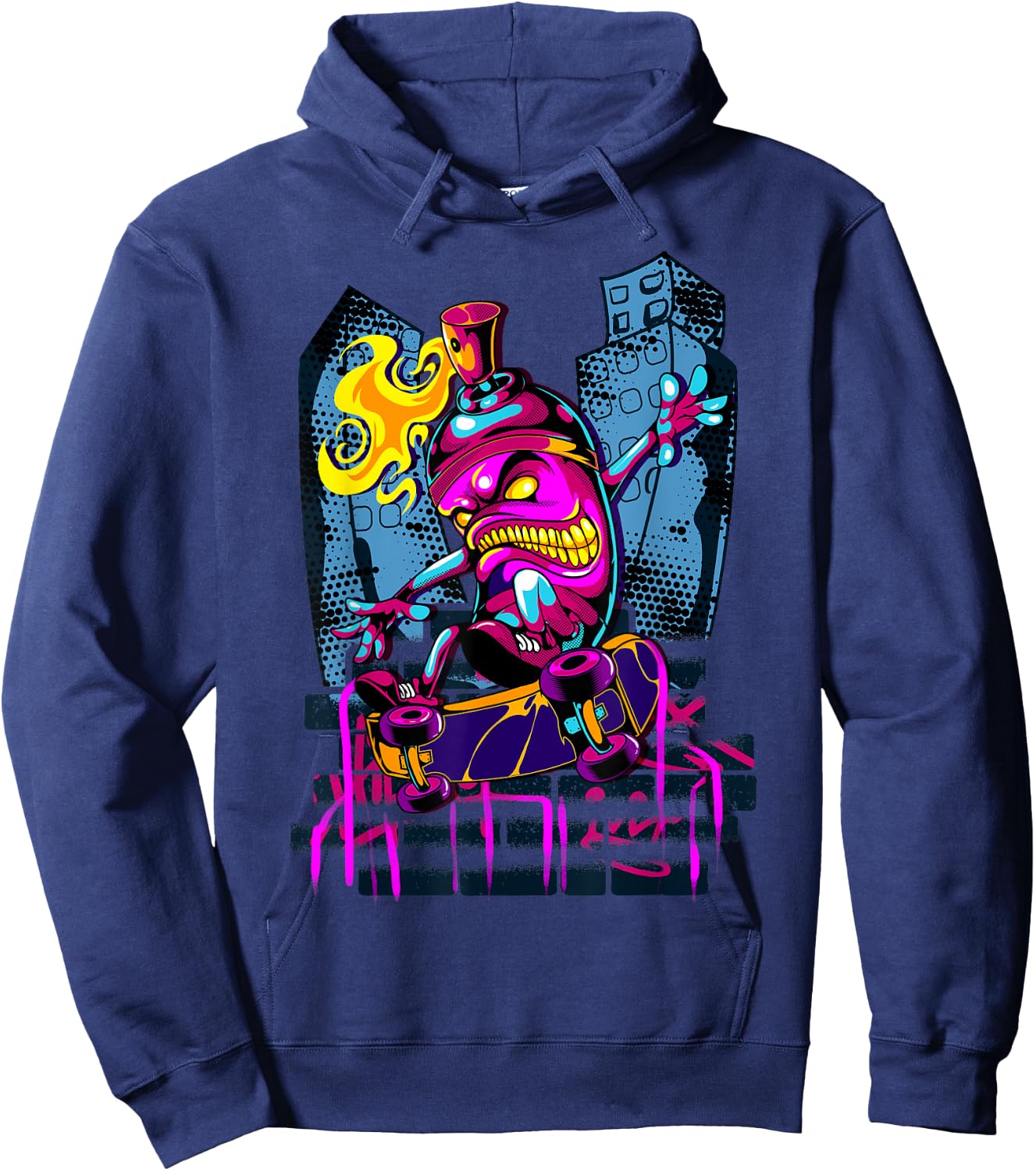 Graffiti Art Spray Paint Urban Street Art Skateboard Hoodie - Hoodie | Navy