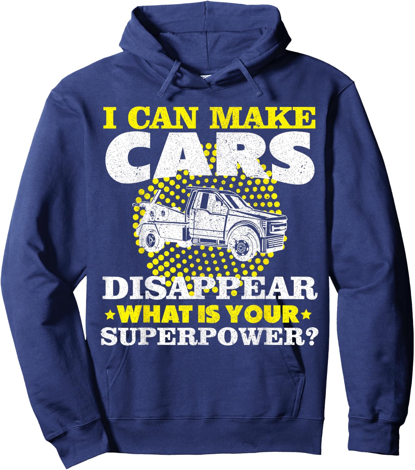 Tow Truck Driver Breakdown Lorry - Thin Yellow Line Trucker Hoodie - Hoodie | Navy