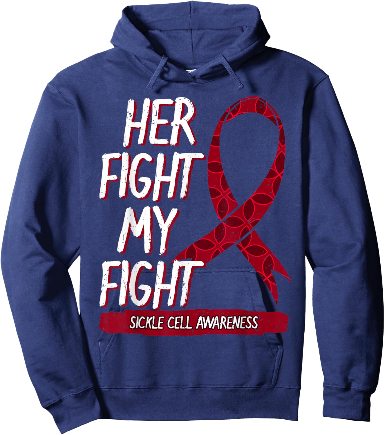 Sickle Cell Awareness Blood Disorder Burgundy Ribbon Gift Hoodie - Hoodie | Navy