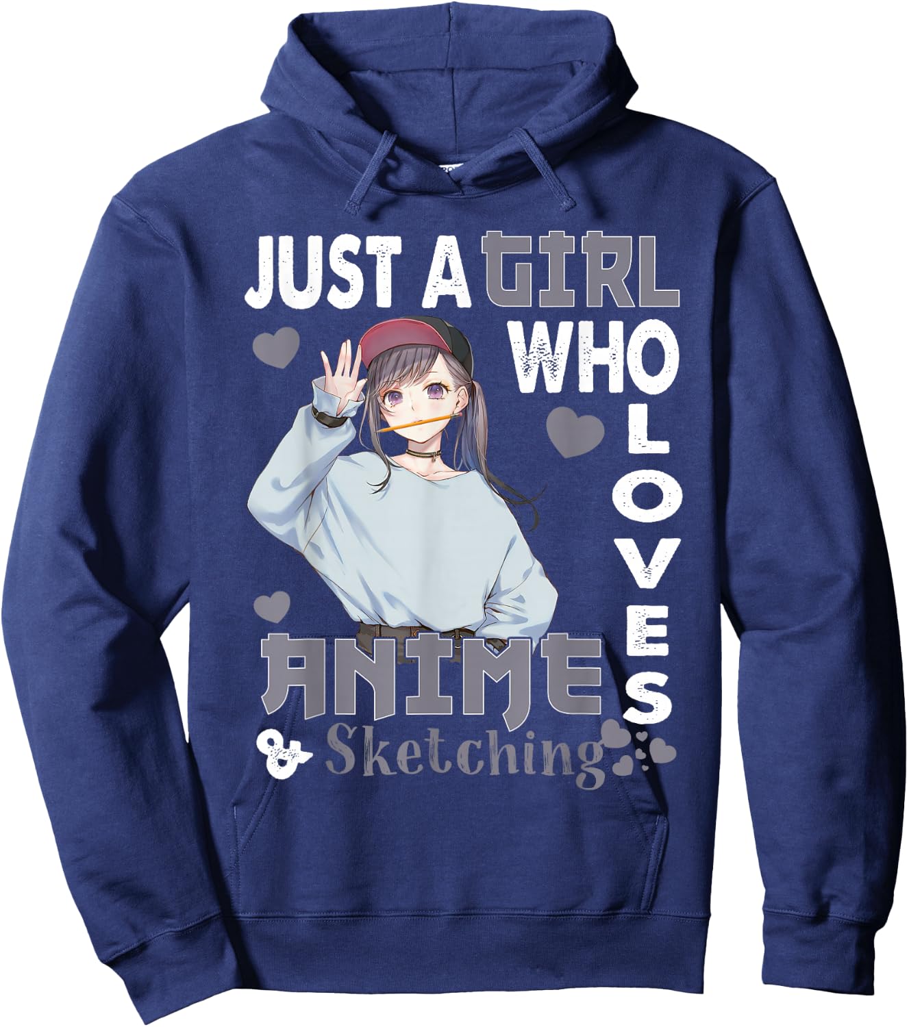 Japanese Anime Drawing Gifts Just A Girl Who Loves Sketching Hoodie - Hoodie | Navy