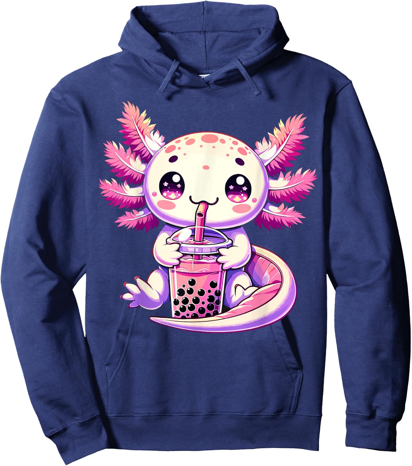 Axolotl Boba Tea Bubble Tea Anime Cute Kawaii Axolotl Hoodie - Hoodie | Navy