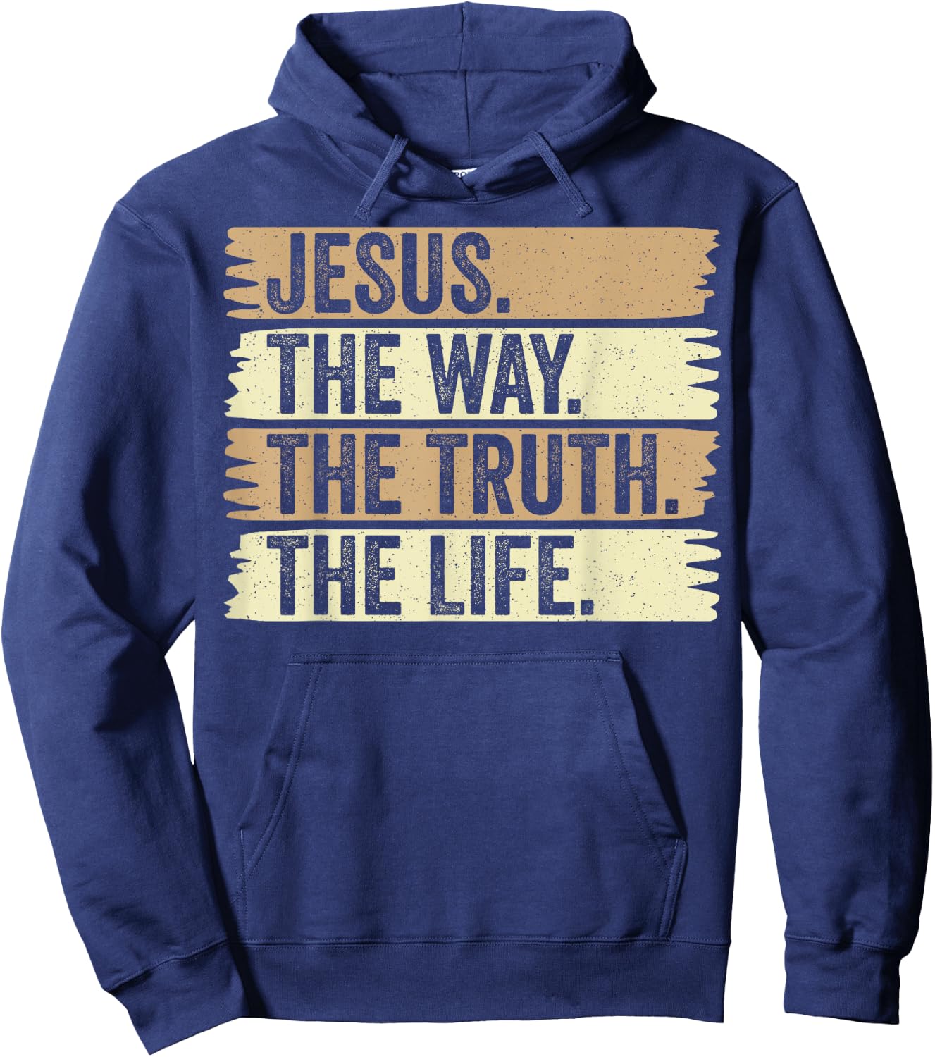 Retro Jesus The Way Truth and Life Vintage Christian Worship Hoodie - Hoodie | Navy
