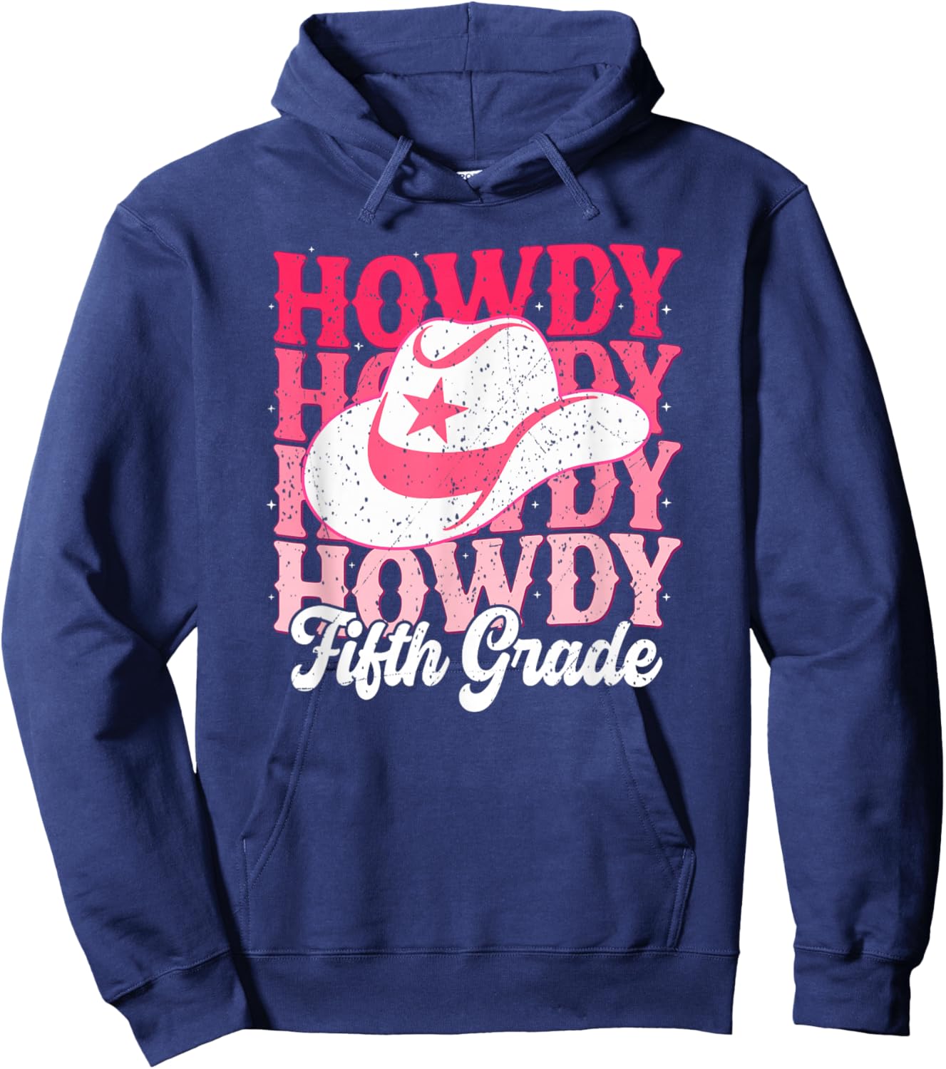 Howdy 5th Grade Teacher Western Cowgirl Rodeo Back To School Hoodie - Hoodie | Navy