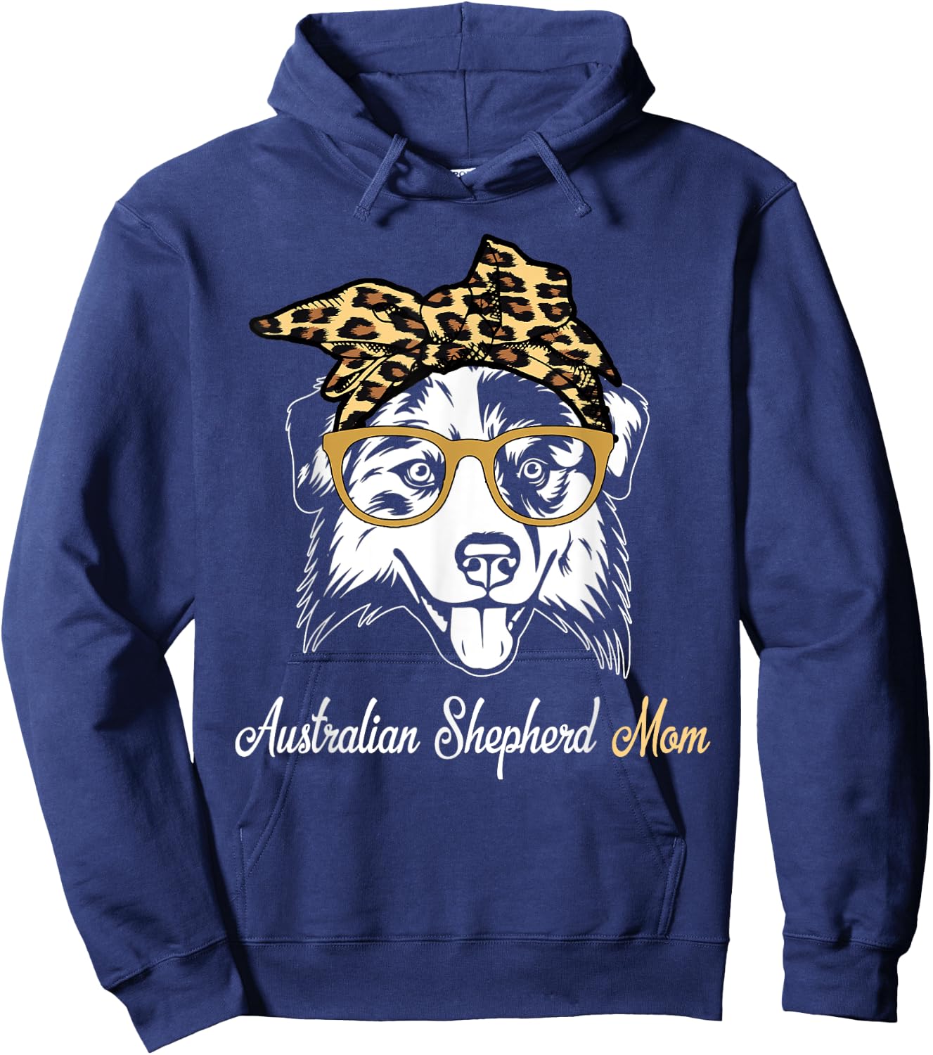 Birthday and Mother's day Gift-Australian Shepherd Mom Hoodie - Hoodie | Navy