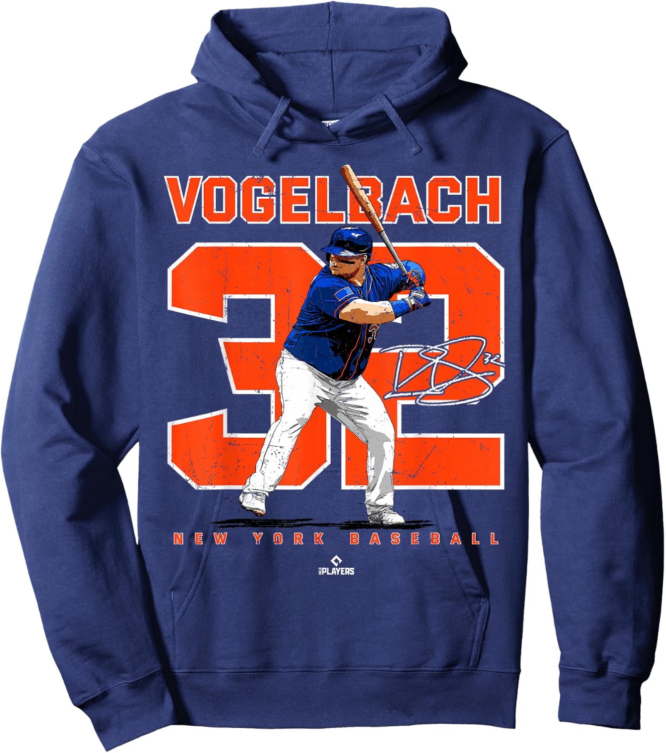 Number and Portrait Daniel Vogelbach New York MLBPA Hoodie - Hoodie | Navy