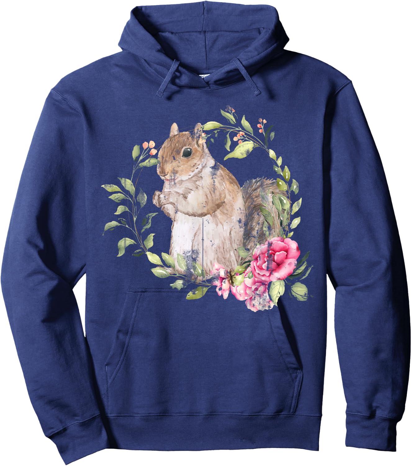 Flowers Squirrel Hoodie - Hoodie | Navy