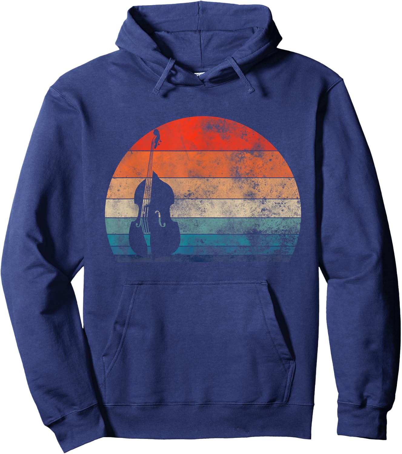 Retro Vintage Double Bass Musician Hoodie - Hoodie | Navy