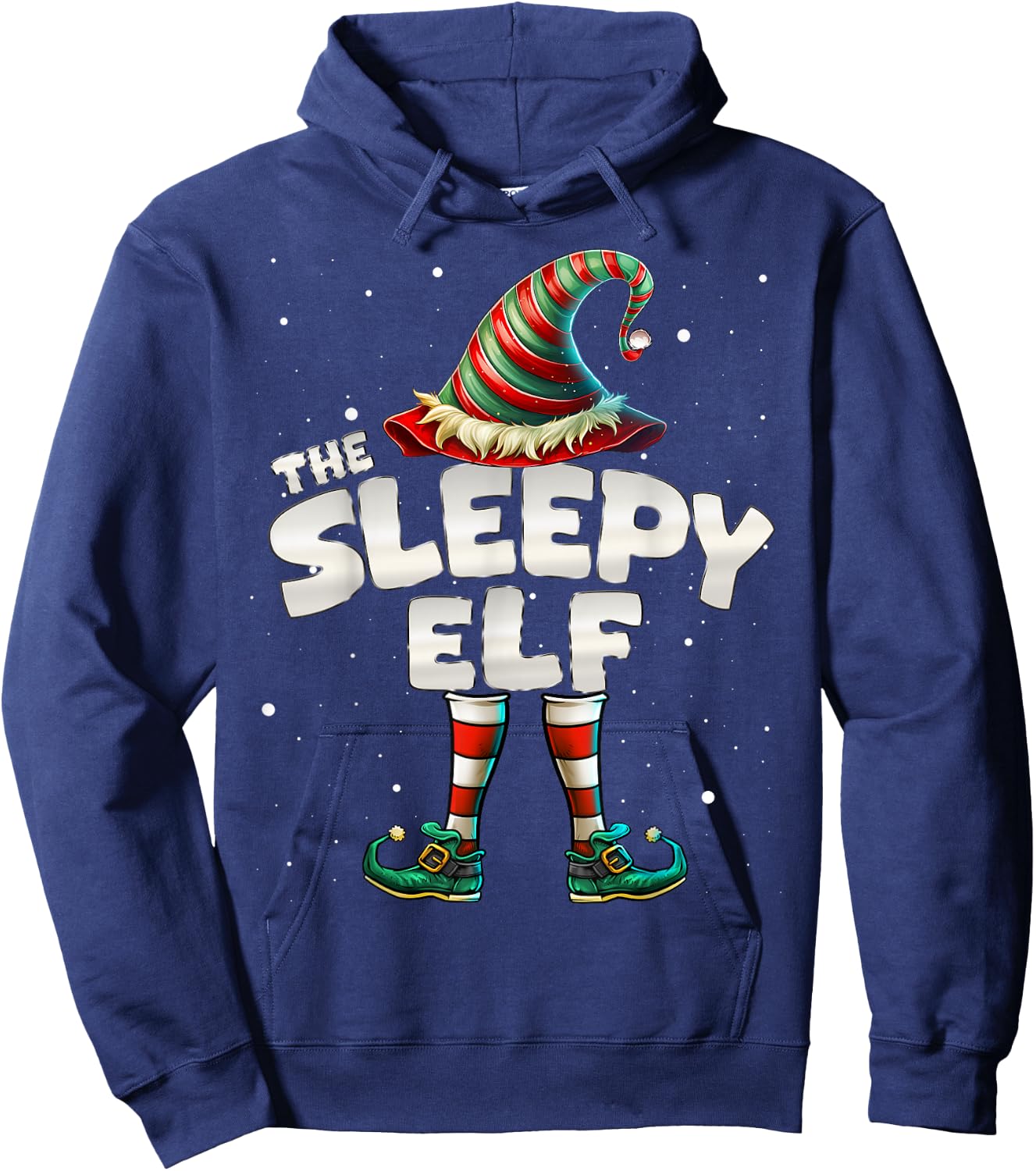 I'm The Sleepy Elf Family Matching Group Christmas Hoodie - Hoodie | Navy