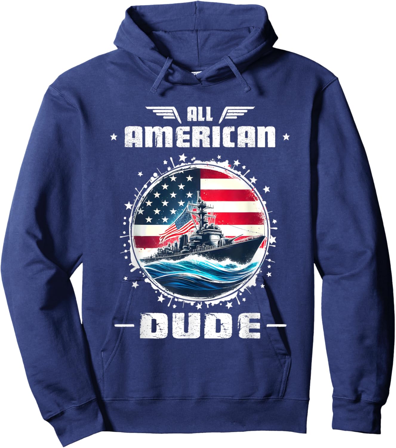 USA Perfect Dude Merch Perfect Dude Shirt All American Dude Hoodie - Hoodie | Navy