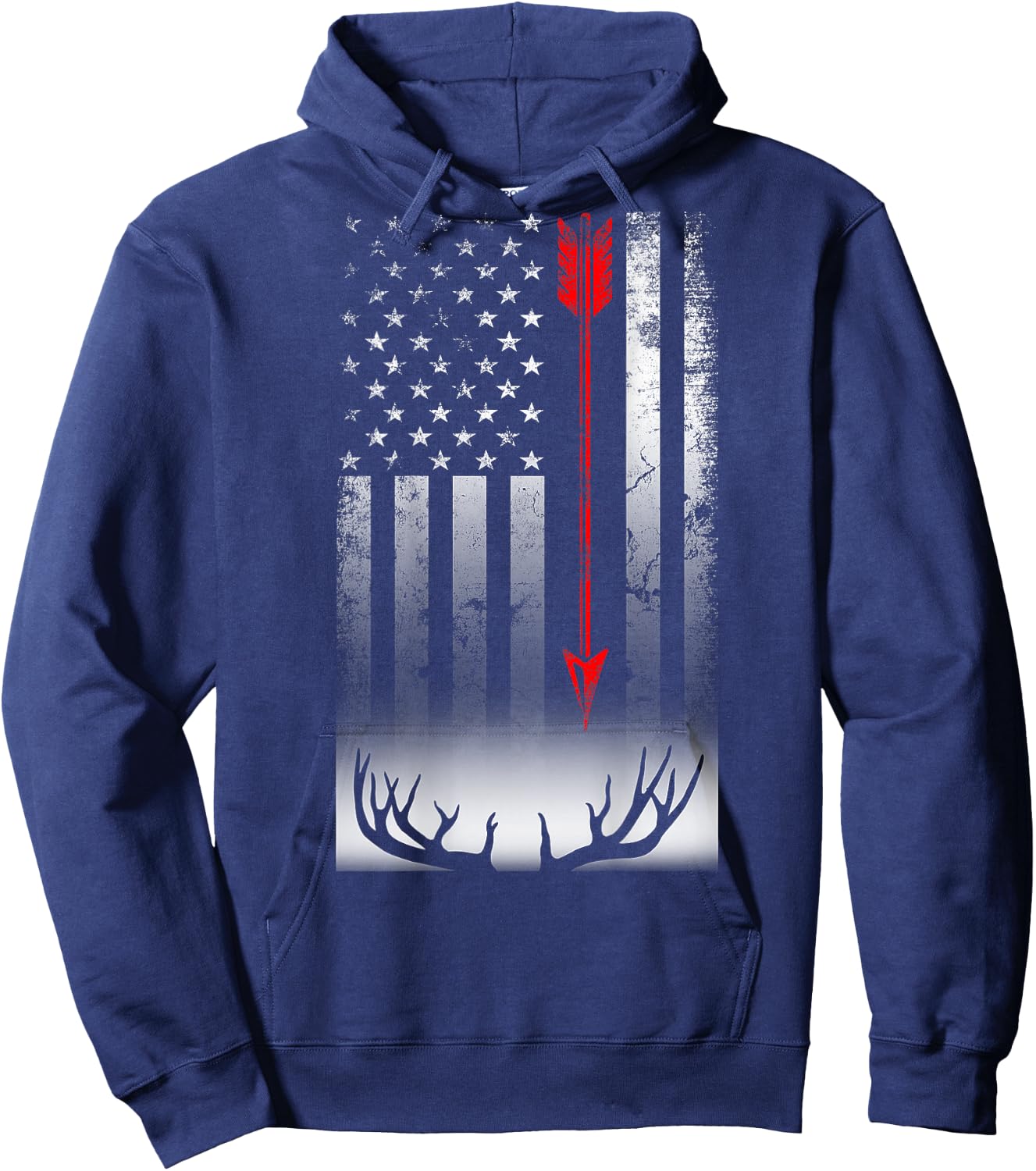 Bow deer hunting American flag Bow Hunting Lover Gift Hoodie - Hoodie | Navy