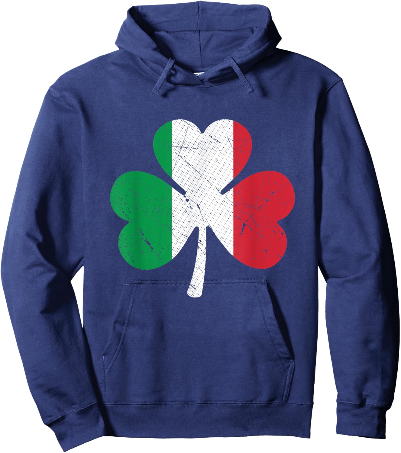 St. Patrick's Day Italy Flag Shamrock Gift Matching Italian Hoodie - Hoodie | Navy