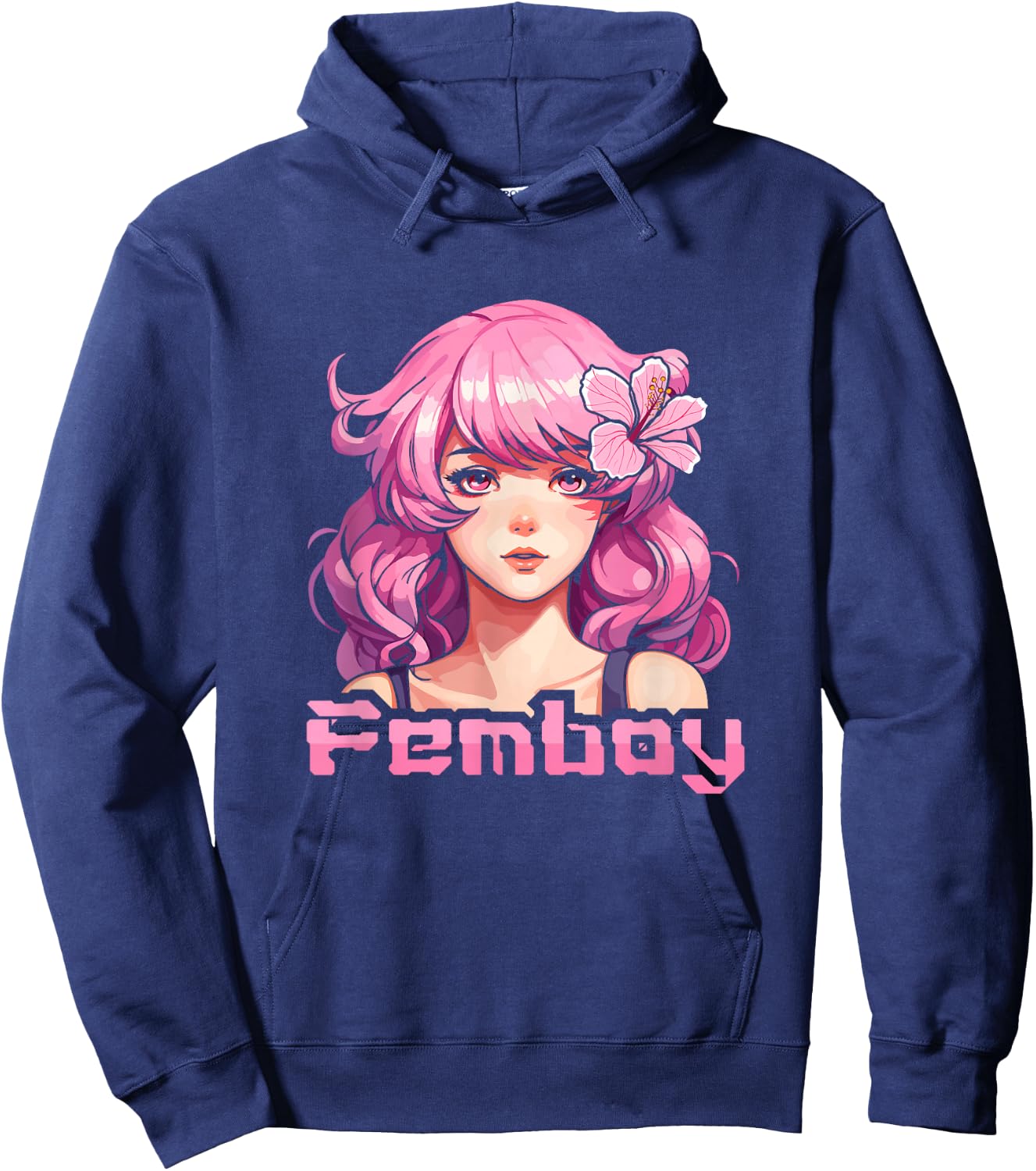 Femboy Anime Cool Japanese Japan Cosplay Otaku Manga Kawaii Hoodie - Hoodie | Navy