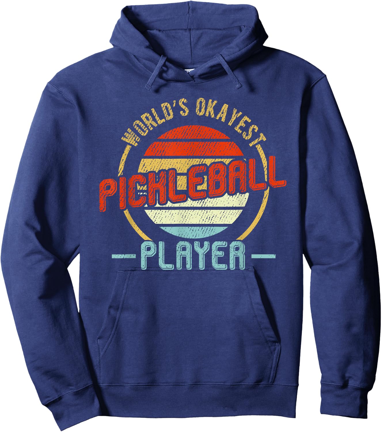 Vintage Retro World's Okayest Pickleball Player Hoodie - Hoodie | Navy