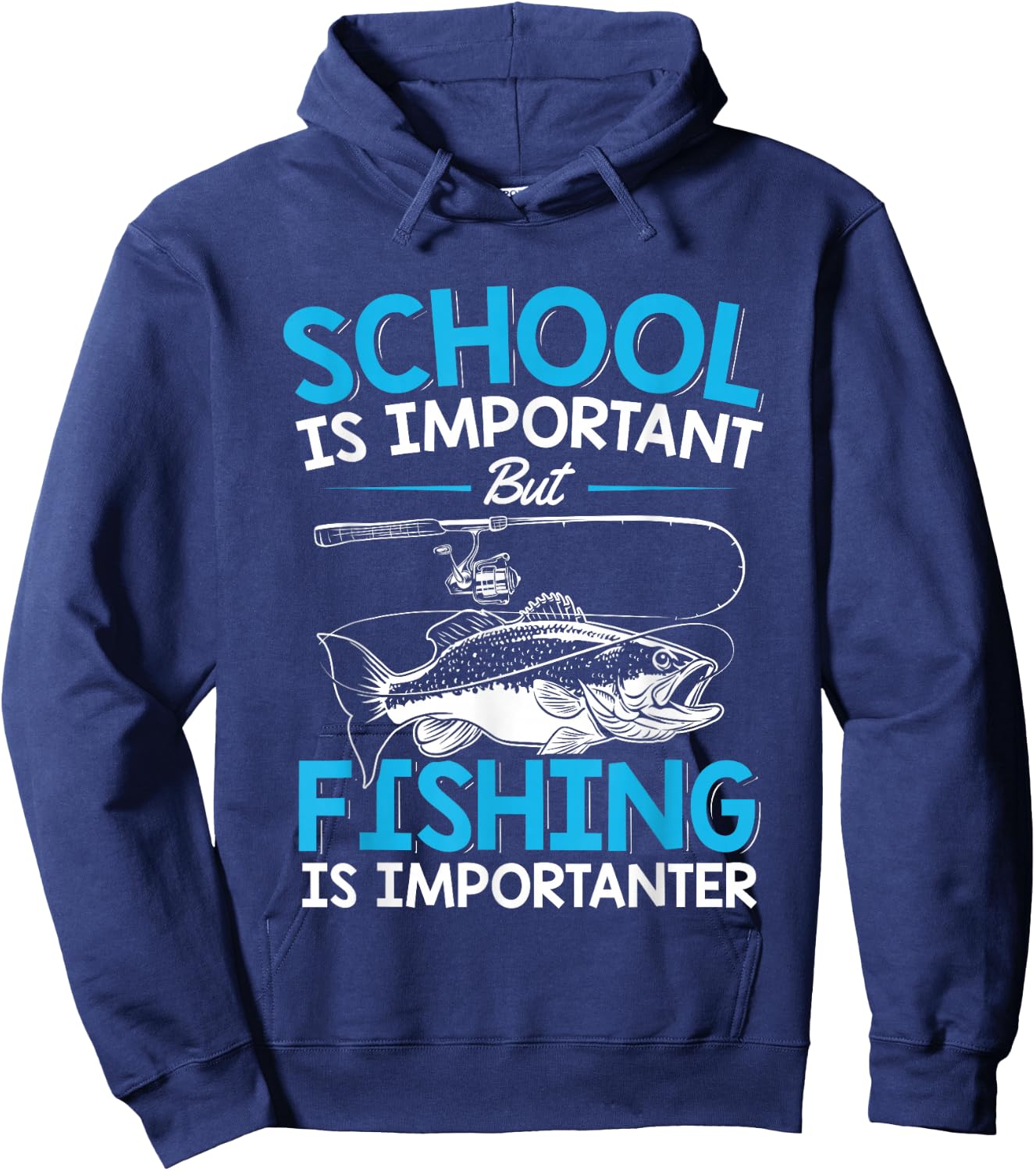 Fishing Shirt Youth Boys Fish Lover Teen Boys Fishing Hoodie - Hoodie | Navy
