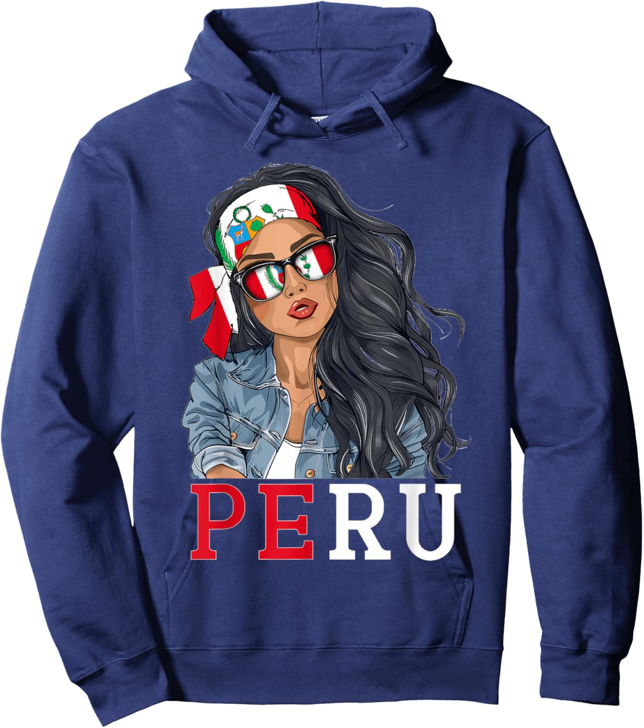 Peruvian Woman Products Flag Uniform Heritage Peru Hoodie - Hoodie | Navy