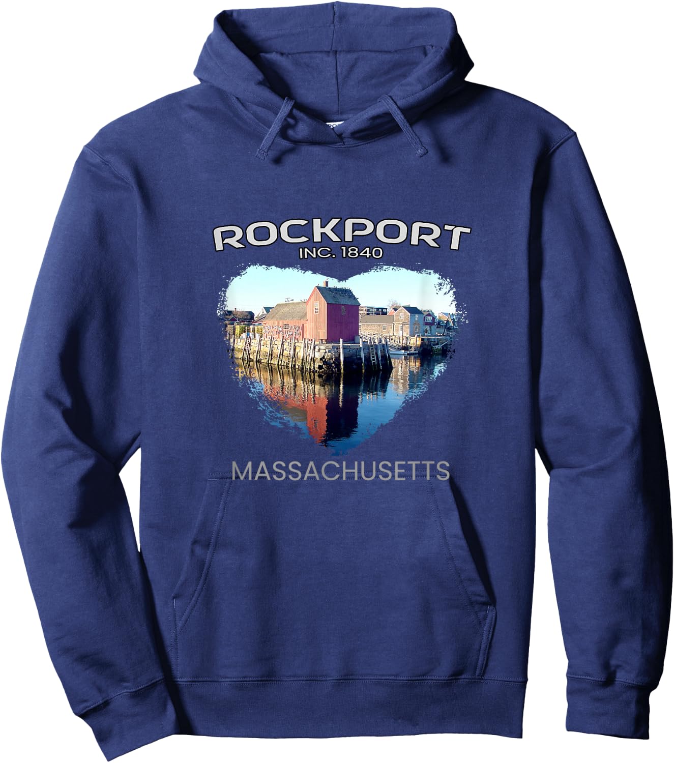 Rockport MA MASSACHUSETTS Motif Number 1 (Motif No. 1) Hoodie - Hoodie | Navy
