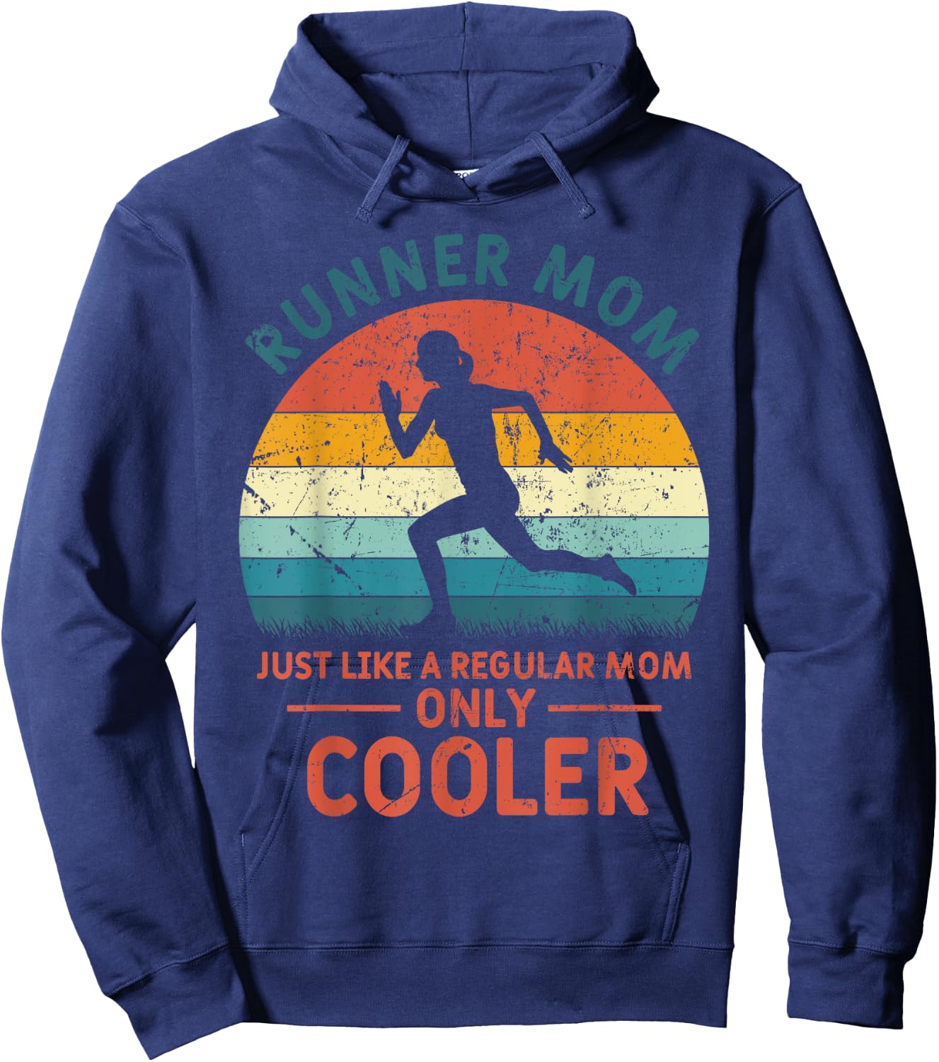 Runner Mom Funny Marathon Running Jogging Mother's Day Hoodie - Hoodie | Navy