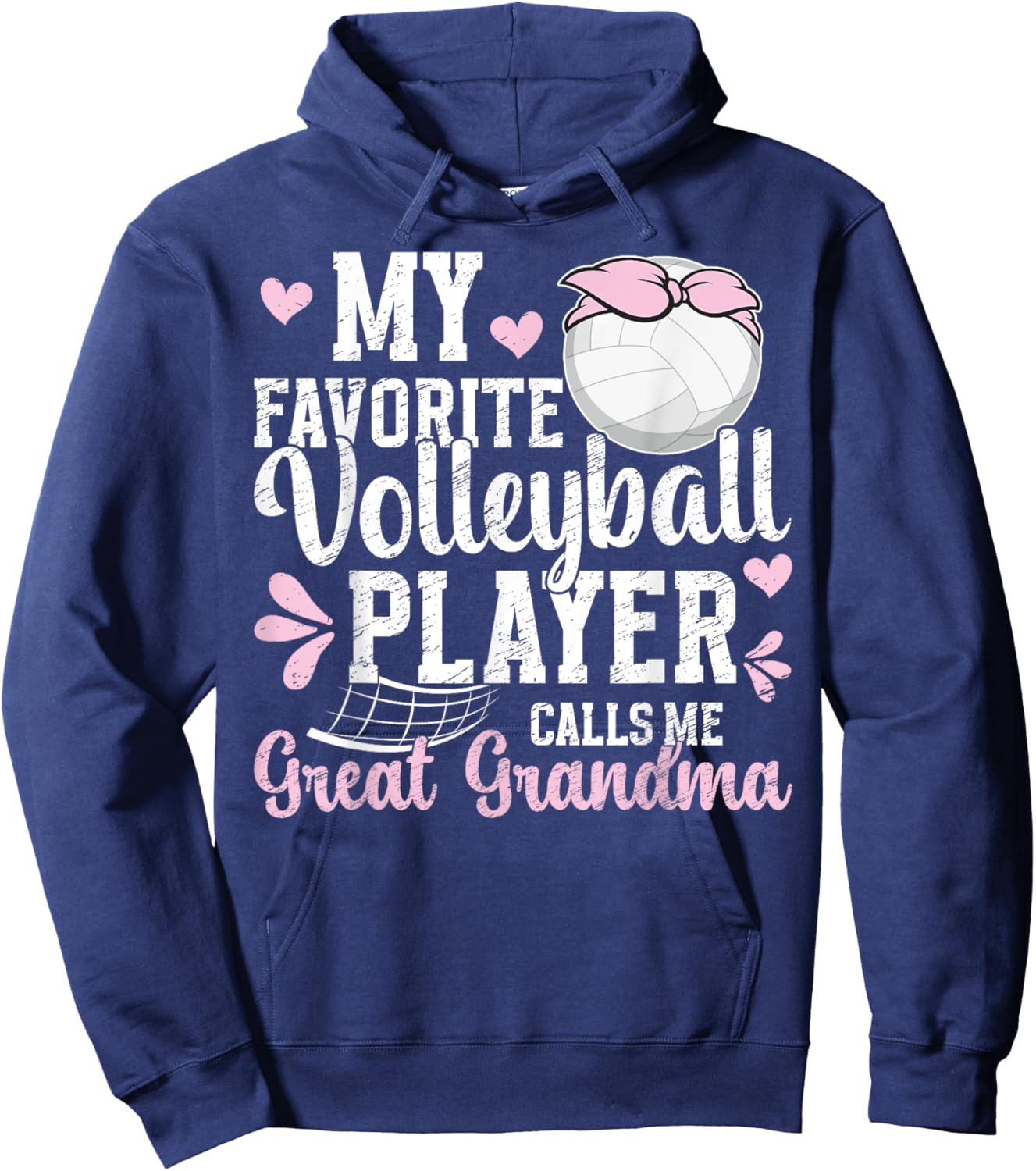 Volleyball Player Great Grandma Volleyball Great Grandma Hoodie - Hoodie | Navy