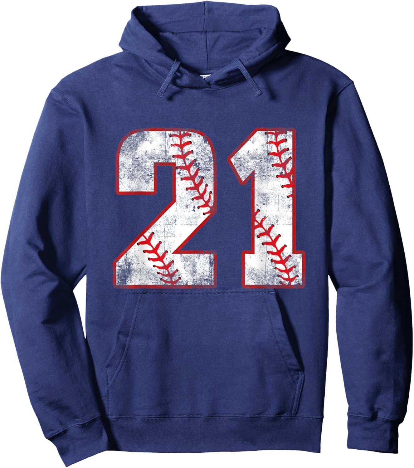 Vintage Baseball 21 Jersey Number Hoodie - Hoodie | Navy