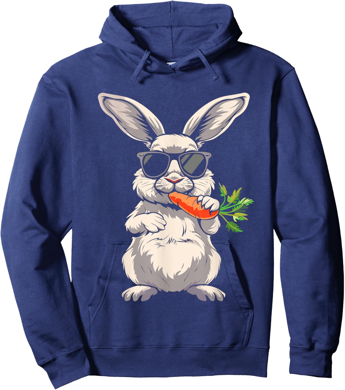 Cool Rabbit Face With Sunglasses Carrot Bunny For Boys Men Hoodie - Hoodie | Navy