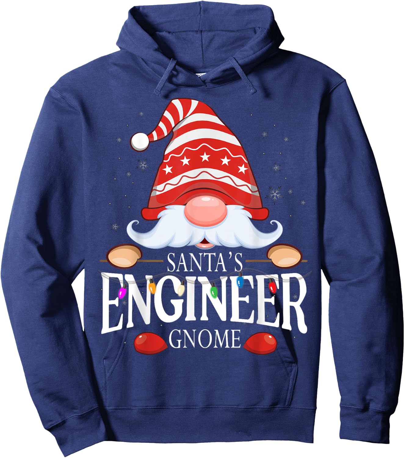 Santa's Engineer Gnome Matching Christmas Pajama Hoodie - Hoodie | Navy