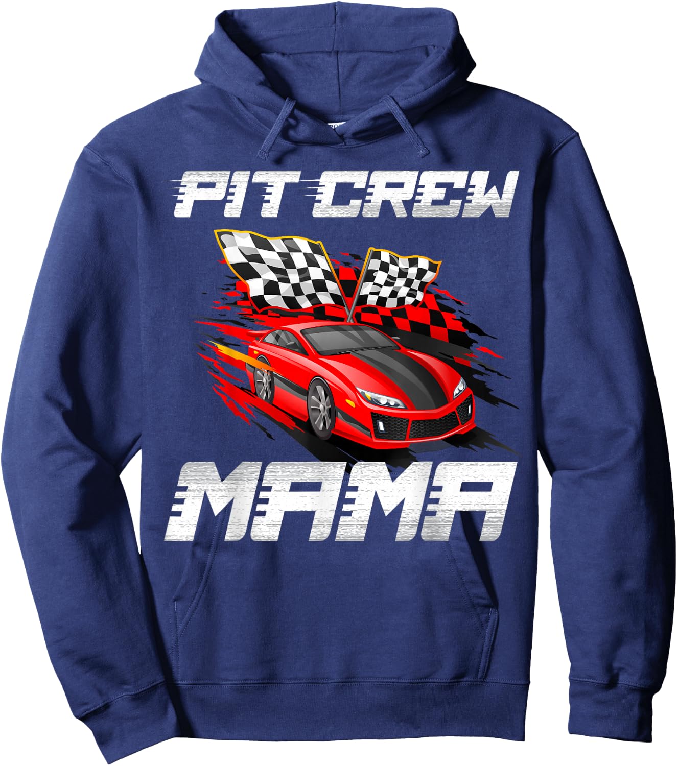 Pit Crew Mama Race Car Birthday Racing Car Family Hoodie - Hoodie | Navy