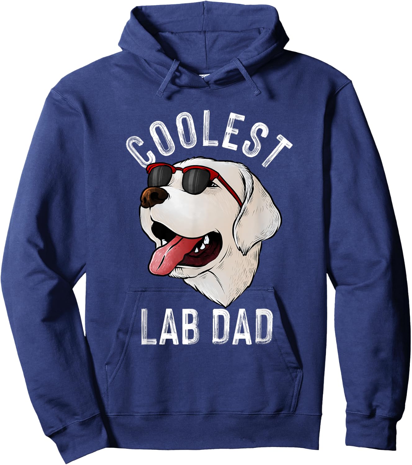 Funny Coolest Lab Dad Gift White Labrador Dog Lover Men Hoodie - Hoodie | Navy
