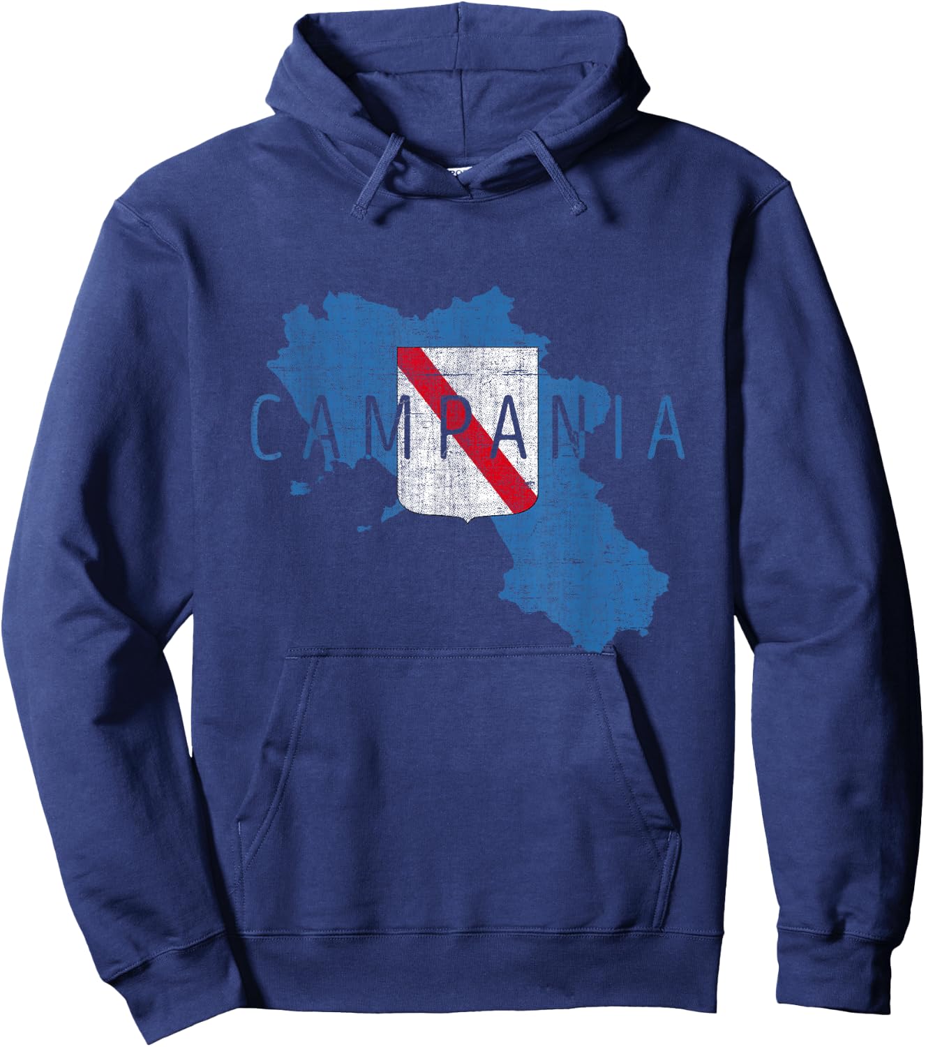 Campanian Map Word Art - Campania Italy Souvenir Hoodie - Hoodie | Navy