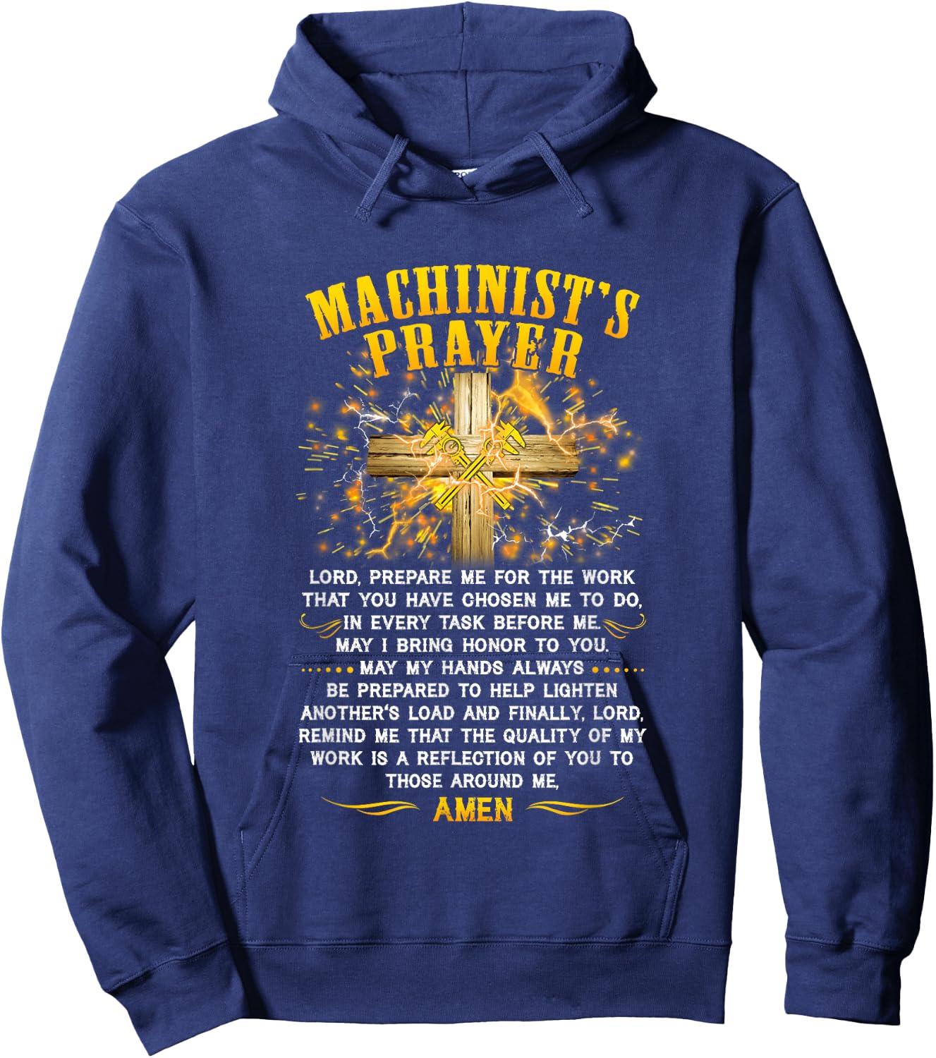 Machinist's Prayer - Machinist's Jesus - Machinist Workers Hoodie - Hoodie | Navy