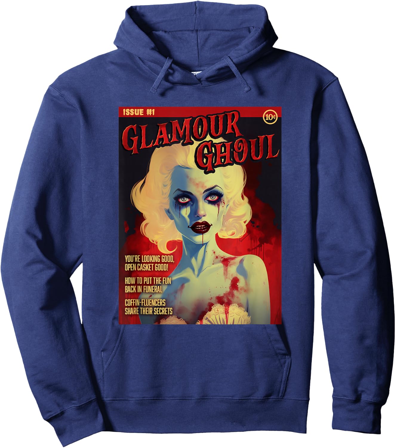Glamour Ghoul 1950s Horror Comic Cover Hoodie - Hoodie | Navy