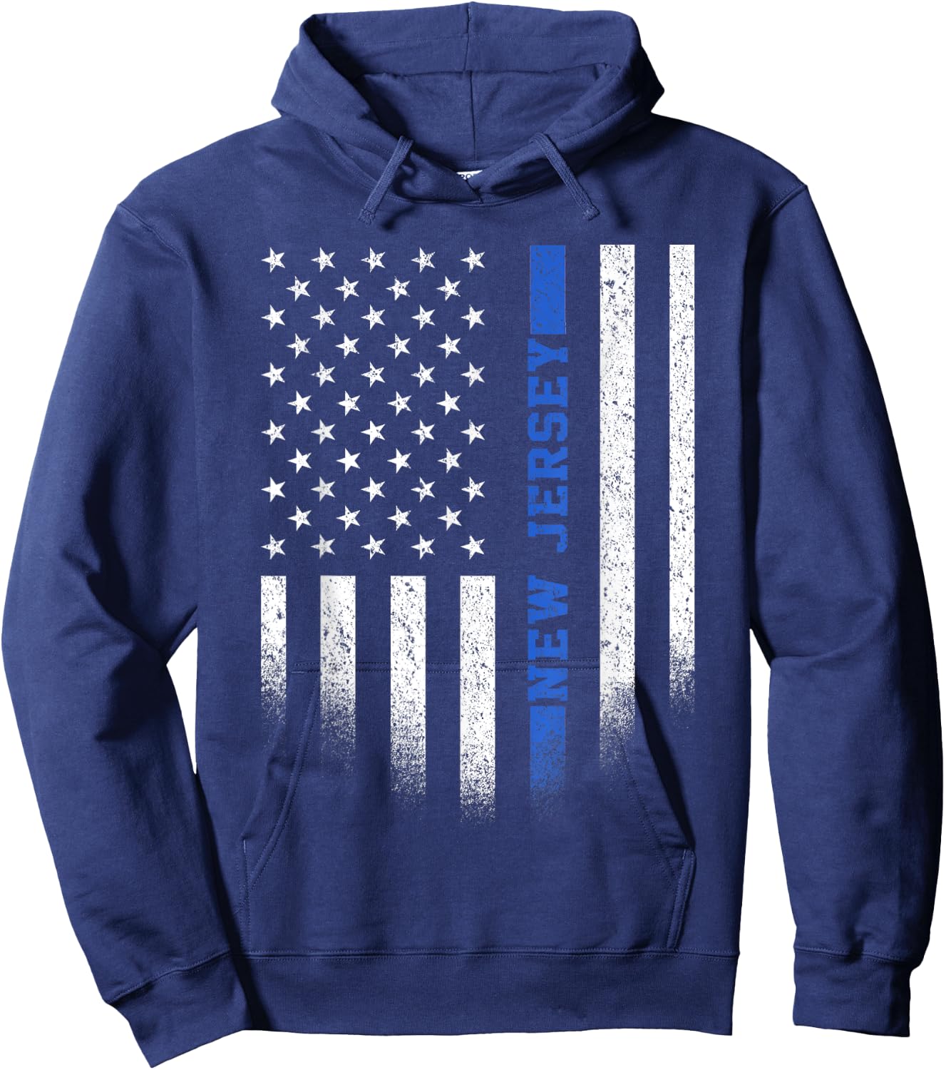 New Jersey Blue Line US Flag State NJ Police Officer Hoodie - Hoodie | Navy