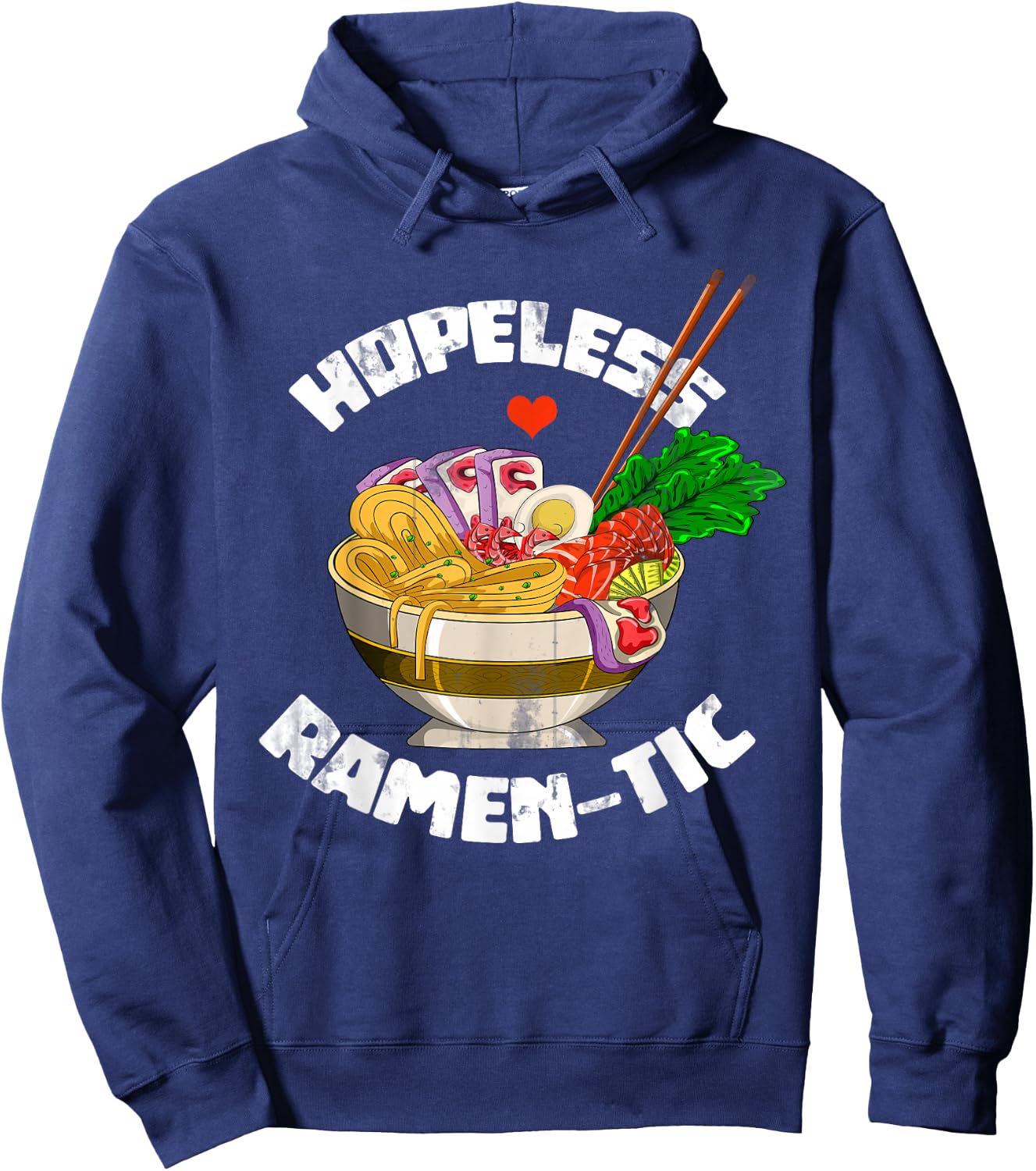 Valentines Day Gift Funny Japanese Noodle Kawaii Anime Ramen Small Hoodie - Hoodie | Navy