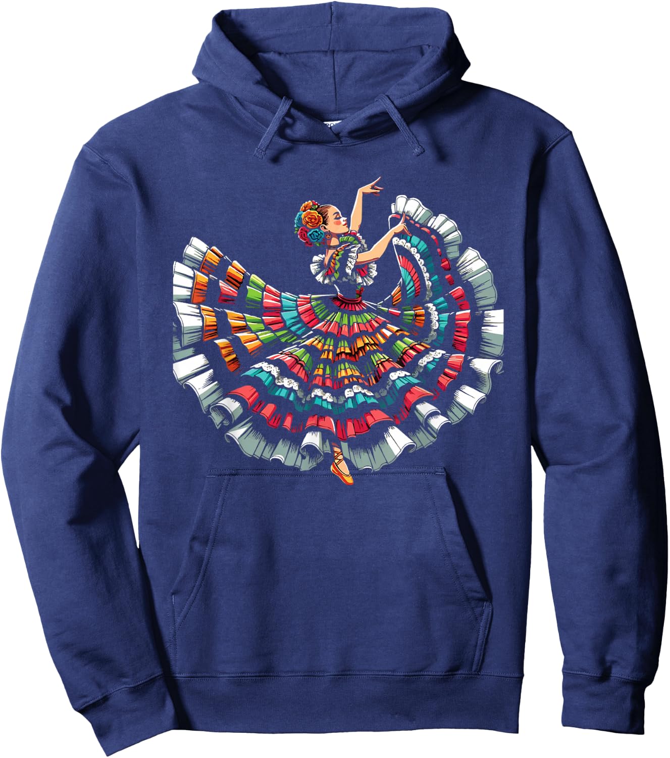 Ballet Folklorico Dancer Mexico Traditional Mexican Dance Hoodie - Hoodie | Navy