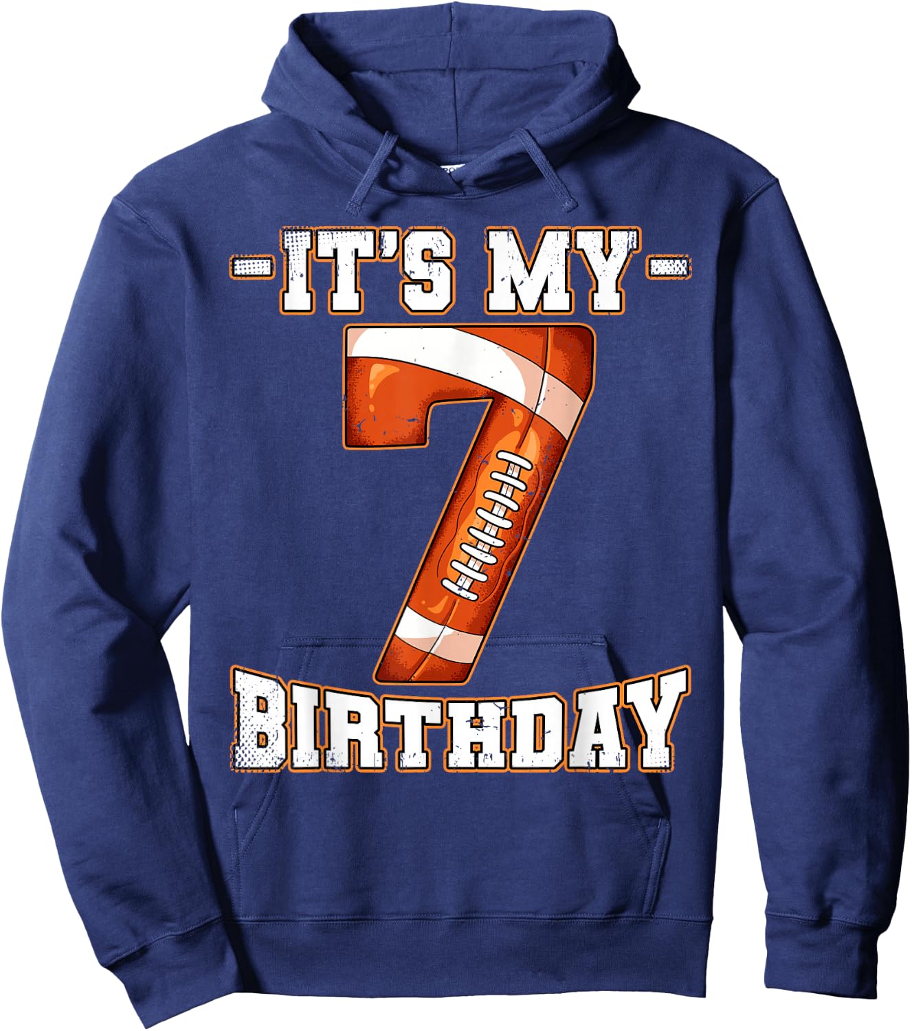 7th Birthday Football Hoodie - Hoodie | Navy